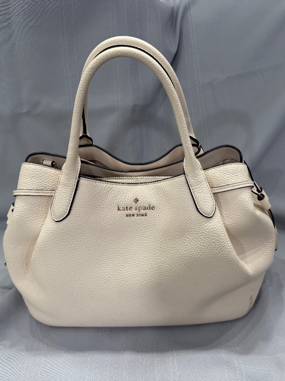 Kate Spade Dumpling Large Satchel Pebble Leather Parchment